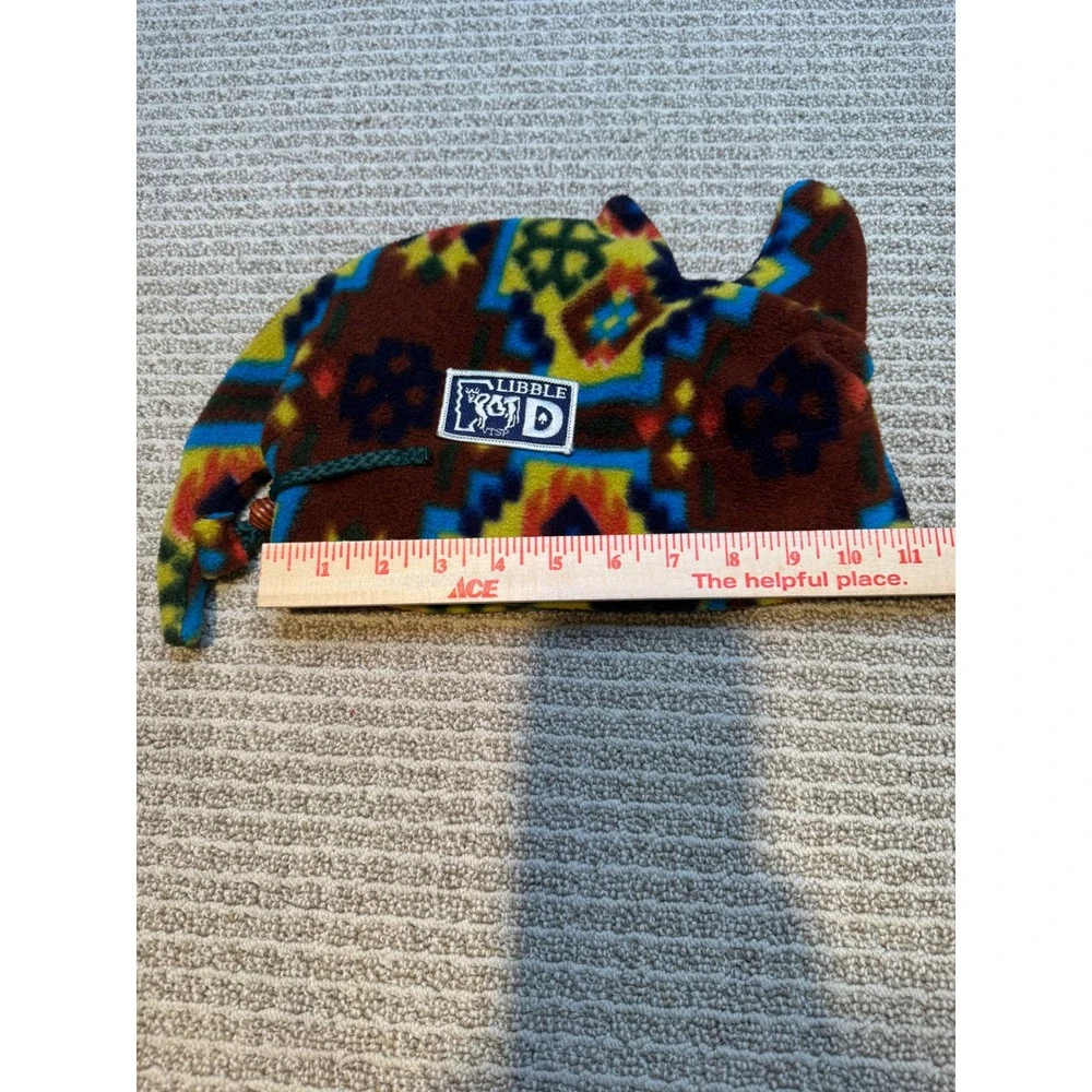 Libble D Fleece Beanie Hat Multi‎ Color Southwestern Geometric Jester Vintage
